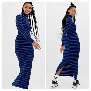 COLLUSION for ASOS maxi bodycon striped Dress